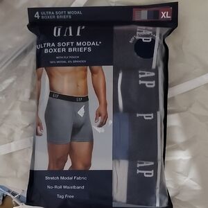 GAP Men’s Modal Boxer Briefs - Gray, Navy & Black (4-Pack)